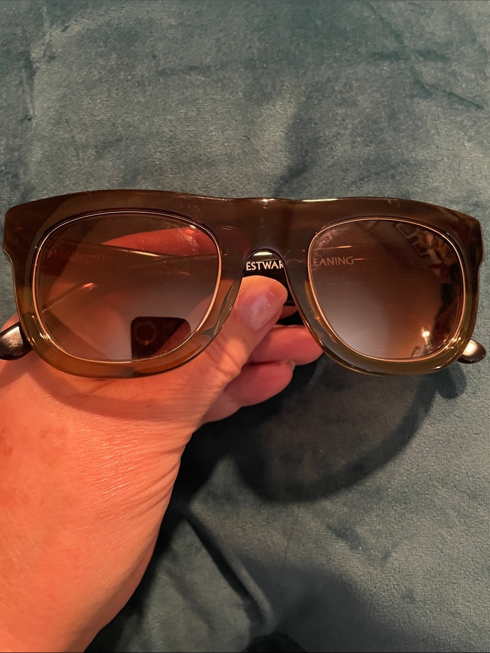 Westward Leaning Westward Leaning Brown Havana Clear Green Split Sunglasses